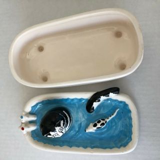 VINTAGE SIGMA TASTE SETTER KLIBAN CAT IN BATHTUB – COVERED TRINKET / CANDY BOX 3