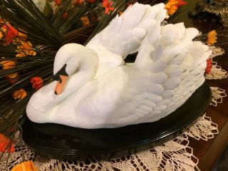 Silent Swan White Bisque Porcelain Sculpture Franklin 1983 Rare Lqqk