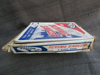 VINTAGE 1950s - 1960s TIN FLYING SAUCER MODEL DISC TOY FALCON,  Inc.  EARLY FRISBEE 8