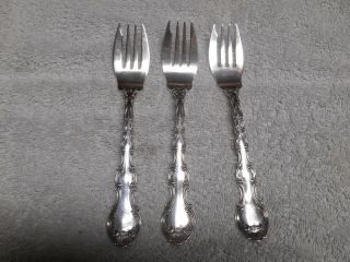 Set Of 3 Gorham Strausbourg Pattern Sterling Silver 6 3/8 " Salad Forks No Mono