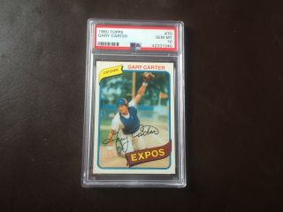 Psa 10 Gem Gary Carter Hof 1980 Topps 70 Rare Label