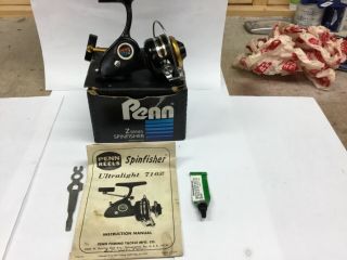 Antique Penn 716z Ultralight Spinning Reel,  Box,  Papers,  Tool,  Grease