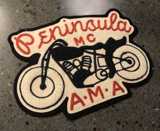 Vintage Large 1950s California Peninsula Motorcycle Club A.  M.  A Jacket Back Patch 2