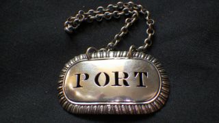 A Heavy George Iii Silver " Port " Label,  Phipps & Robinson 1810