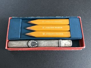 Rare Vintage Johann Faber Flat Pocket Pencil Holder With Refills