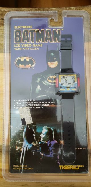 Vintage 1989 Batman Tiger Electronic Lcd Video Game Watch With Alarm