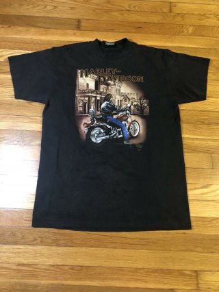 Vintage 90’s Harley Davidson 3d Emblem Shirt Size Xl Black Made In Usa