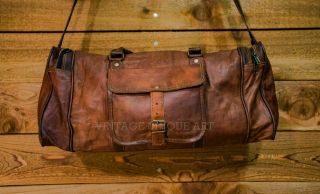 Leather Bag Duffel Men Travel Gym Luggage Overnight Vintage Duffel Bag