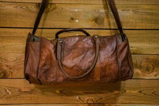 Leather Bag Duffel Men Travel Gym Luggage Overnight Vintage Duffel Bag 4