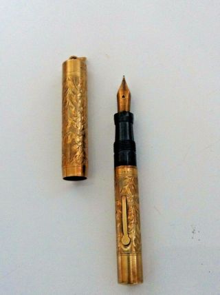 Rare Ladies Vintage Antique Solid 14k Gold Wahl Fountain Pen 1904 3 Nib Nr Look