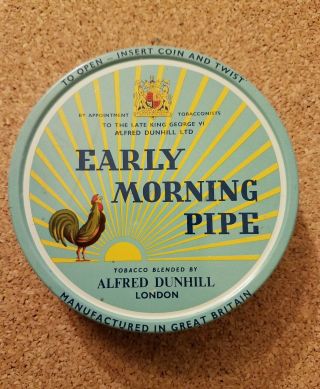Dunhill Pipe Tobacco Tin Early Morning Pipe Vintage 1950 