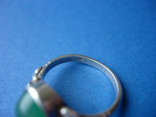 Vintage Arts & Crafts Silver Chrysoprase Ring,  Bernard Instone? UK Size M 1/2 4