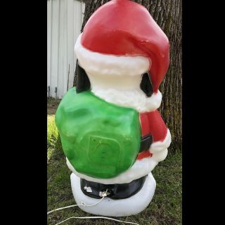 ❇️Vtg Large 32” Peanuts Snoopy Santa Christmas Lighted Plastic Blow Mold Yard 4