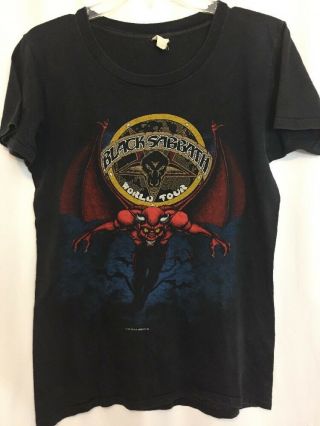 Vtg Black Sabbath T - Shirt Devil Pentagram Goat Mob Rules Dio Ozzy 80 Metal Satan