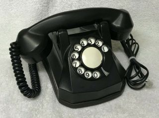 Vintage 1940s Automatic Electric Black Monophone Rotary Dial Desktop Telephone