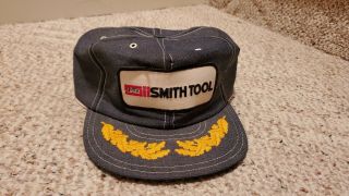 Louisville Mfg Co Denim Hat Big Patch Smith Tool Vintage Rare Trucker K Products
