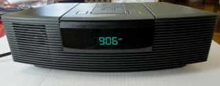 Vtg Bose Wave Am Fm Radio Clock Alarm Cd Player Awrc - 1g Black Usa 9v Battery