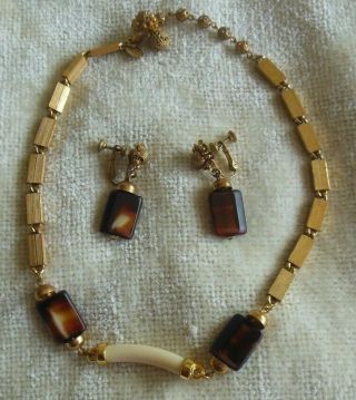 Vintage Mariam Haskell Necklace And Earring Set 1965 - Pat.  No.  3,  176,  475