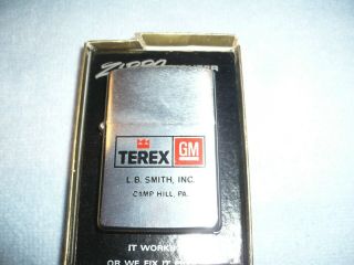 vintage unfired zippo advertising GM TEREX l.  b.  smith inc.  camp hill pa 4