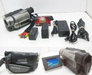 Vintage Sony Ccd - Trv93 Hi8 Analog Camcorder Video Transfer Bundle - Great