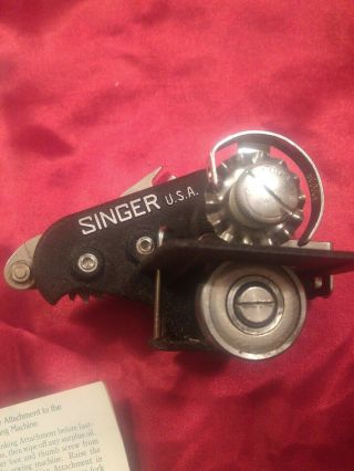 Vintage 1934 Singer ball bearing Pinking attachment No 121021 w/box instructions 7