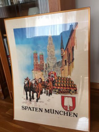 Vintage Poster Spaten Munchen Oktober Fest E.  Taeschner 1967 Beer Adv