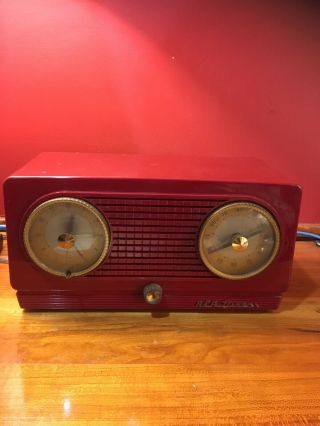 Rca Victor Mid Century Modern Tube Radio Vintage Radio Red Burgundy