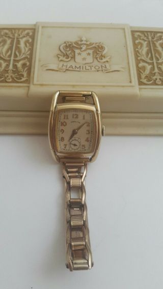 VINTAGE 1940 ' s HAMILTON DODSON ART DECO MEN ' S WATCH 5