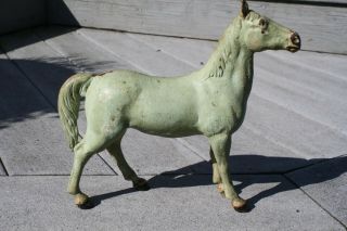 Antique Vintage Estate Find Cast Iron Horse Animal Door Stop Figure Old