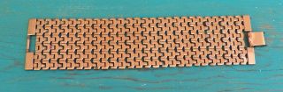 Vintage Wide Woven Copper Renoir Reversible Link Bracelet