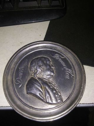Antique Doctcuis Franklin Benjamin Franklin Cast Paperweight Medallion