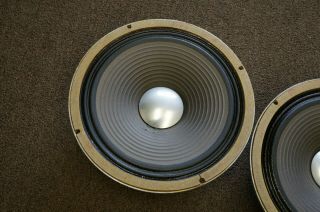 Pair Vintage JBL D123 Fullrange Woofer 16 Ohm Alnico Speakers 7