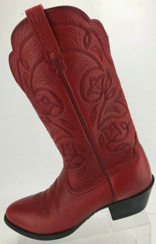 Ariat Heritage Western Boots Vintage Red Cowboy Cowgirl Exotic Womens Us 8.  5 B