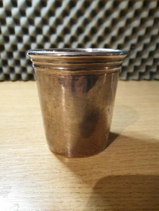 Antique 19th Century Russian Silver Vodka Cup 84 Silver.  1868