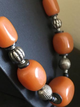 Vintage Butterscotch Amber North African Berber Morocan Necklace