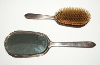 2Pc US Sterling Silver Vanity Hand - mirror & Garment Brush by R.  Blackinton (TSz) 2