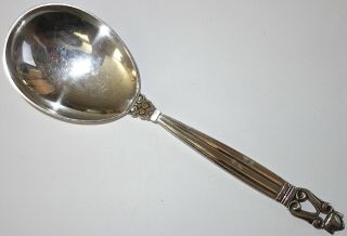 Vintage Georg Jensen Sterling Silver Acorn Pattern 8 " Serving Spoon 80,  G