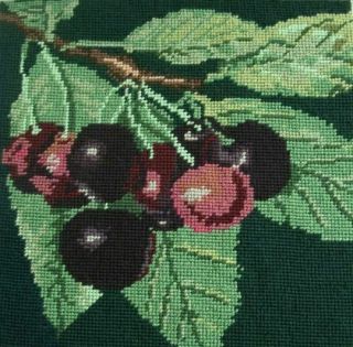 RARE EHRMAN KAFFE FASSETT Cherries TAPESTRY NEEDLEPOINT KIT VINTAGE ROWAN 2