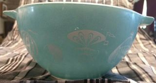 Vintage Pyrex Hot Air Balloon Turquoise Blue Cinderella 1 1/2 Pint Pt Bowl 441