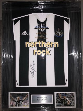 Signed Framed Alan Shearer Newcastle United Rare Testimonial Shirt