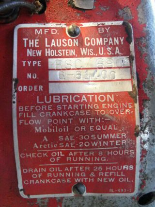 Vintage Lauson RSC690 Gas Engine 4