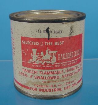 Fc2 Vintage Floquil R13 8 Ounce Industrial Can Grimy Black Railroad Paint Read