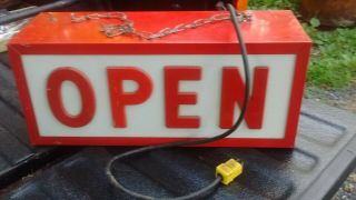 Electric Open Lighted Sign,  Vintage,  Hanging Or Counter