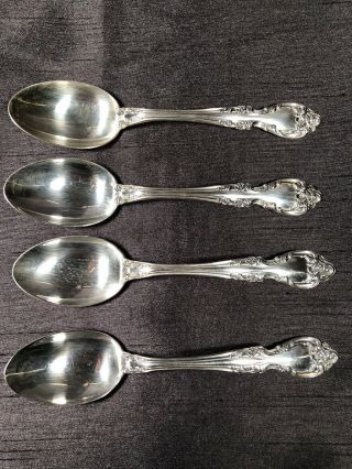 Sterling Silver 6” Tea Spoon,  By Gorham,  Melrose Pattern.  Set Of Four