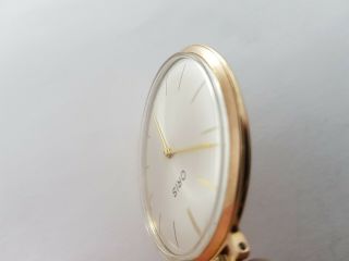 Vintage Oris 1950 ' S Gold Plated Gents Pocket Watch Rare 3