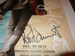 Rod Stewart Rare Authentic Hand Signed Lithograph Poster Madison Square Garden 2