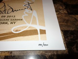 Rod Stewart Rare Authentic Hand Signed Lithograph Poster Madison Square Garden 4