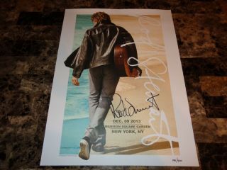 Rod Stewart Rare Authentic Hand Signed Lithograph Poster Madison Square Garden 8