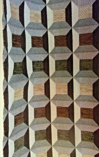 Huge Abstract Vintage Textured Mid Century Modern Drapery Fabric Panels