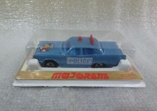 Vintage Majorette 216 Plymouth Fury Polyce,  Turquoise Color - S: 1/64.  In B